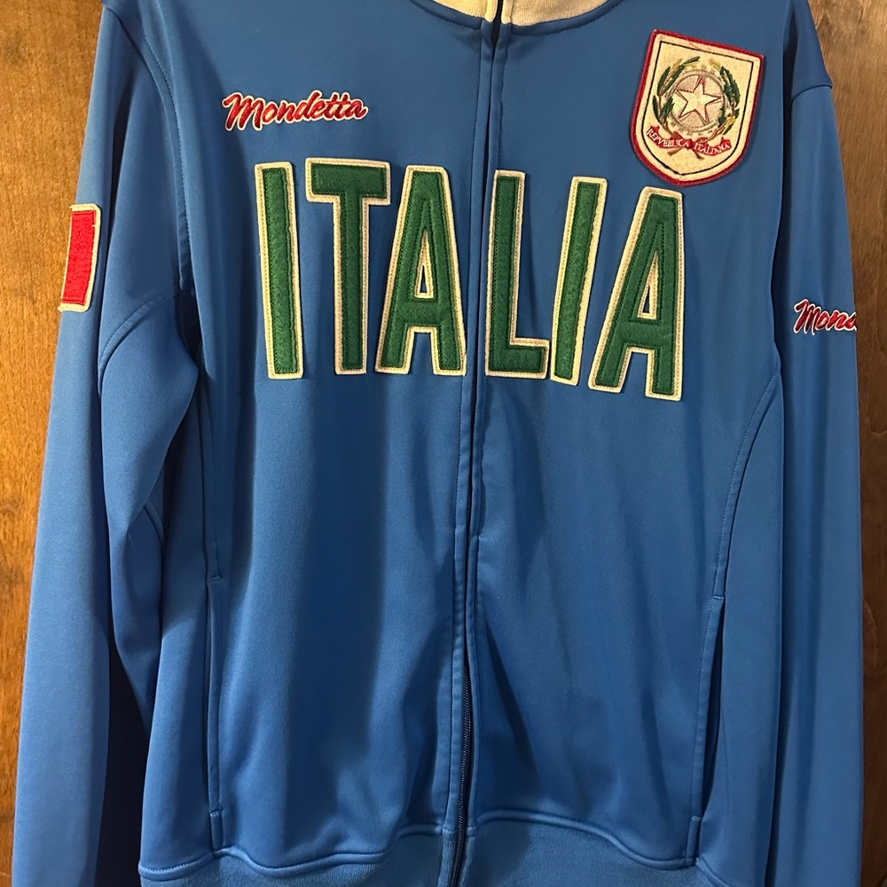 Rare Vintage Mondetta  Italia Blue Track Jacket size large